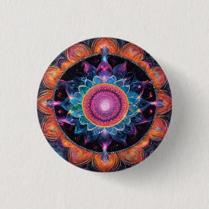Colorful Space Mandala Button