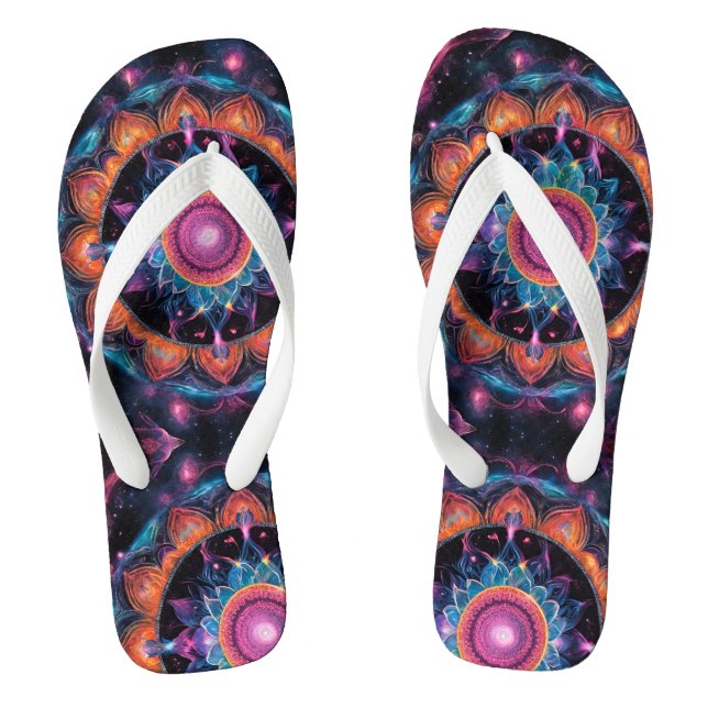 Colorful Space Mandala Flip Flops (Fußbett)