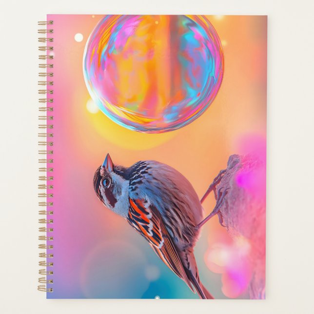 Colorful Sparrow and Rainbow Bubble  (Devant)