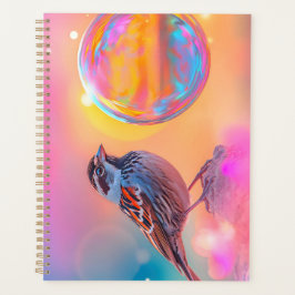 Colorful Sparrow and Rainbow Bubble Planer