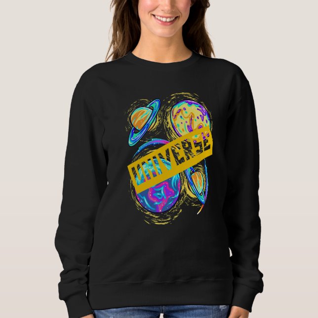 Colorful Spinning Planets Space & Science Kids Ast Sweatshirt (Vorderseite)
