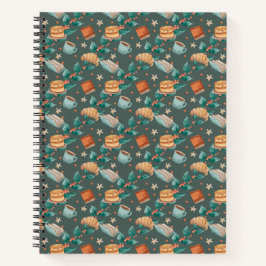 Colorful spiral notebook with a whimsical pattern notizbuch