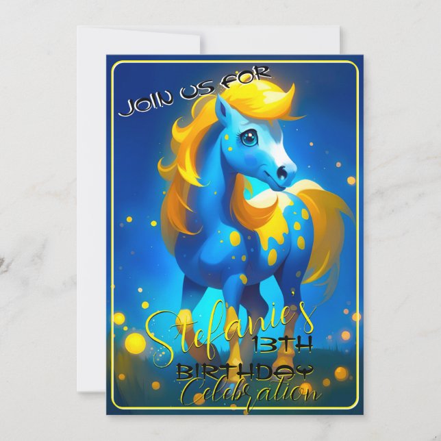 Colorful Spirit Pony 34 Anniversaire Invitation (Devant)