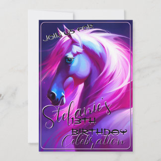 Colorful Spirit Pony 60 Anniversaire Invitation