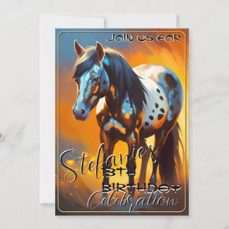 Colorful Spirit Pony 66 Anniversaire Invitation