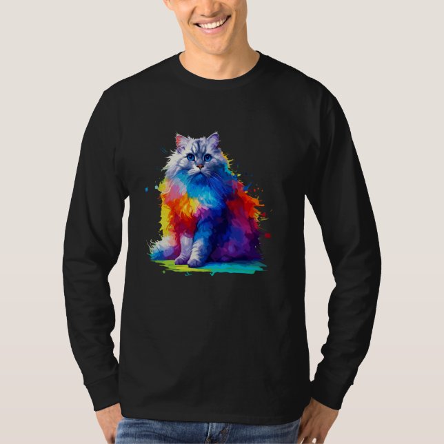 Colorful Splash Art Burmilla Burmillas T-Shirt (Vorderseite)