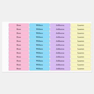 Colorful Spring Pastel Name Etiketten