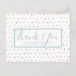 Colorful Sprinkles Baby Sprinkle Danke Postkarte