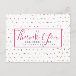 Colorful Sprinkles Baby Sprinkle Danke Postkarte