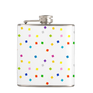 Colorful Square Confetti Flask Flachmann