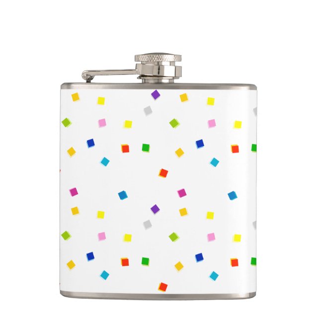 Colorful Square Confetti Flask Flachmann (Vorderseite)