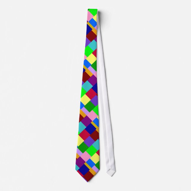 Colorful Squared Necktie Krawatte (Vorderseite)