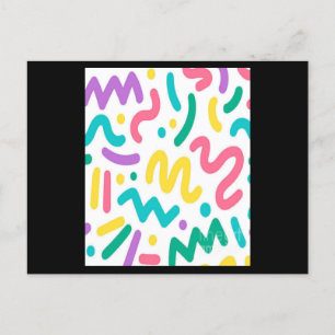Colorful Squiggles Pattern Postkarte