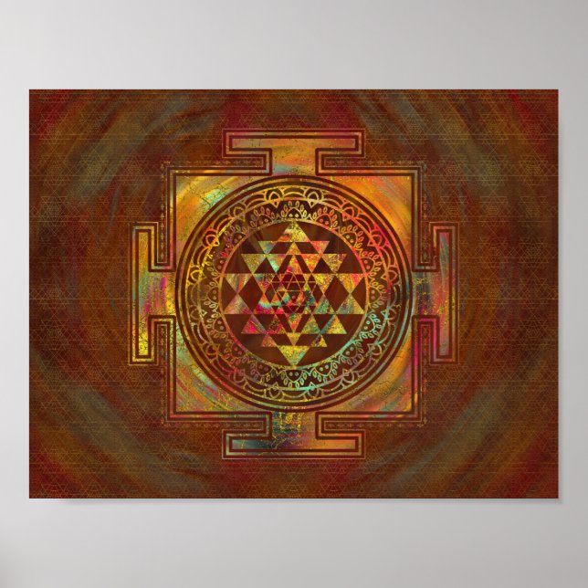 Colorful Sri Yantra / Sri Chakra Poster (Vorne)