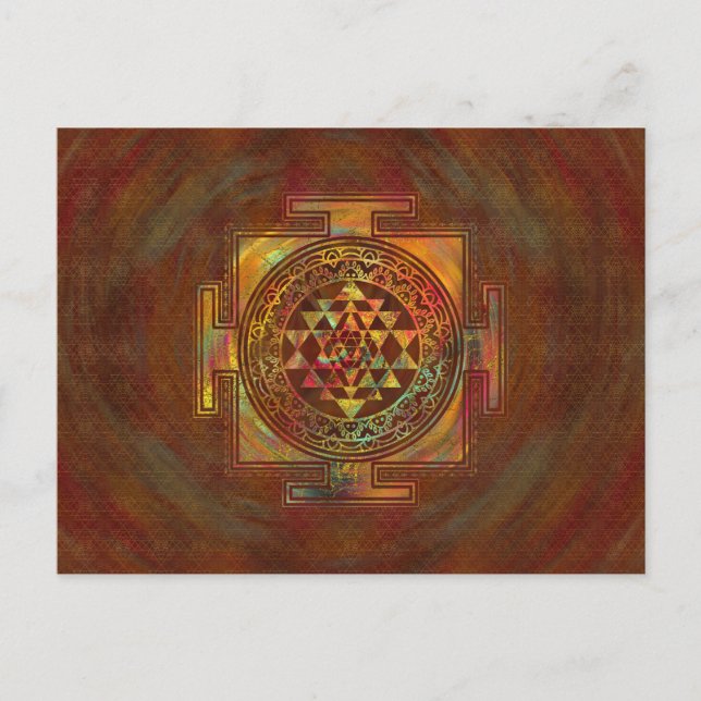 Colorful Sri Yantra / Sri Chakra Postkarte (Vorderseite)