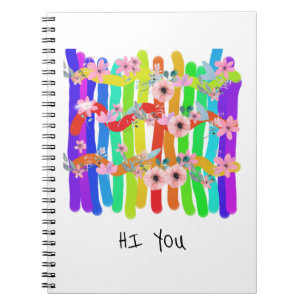 colorful sticks of flowers notebook notizblock