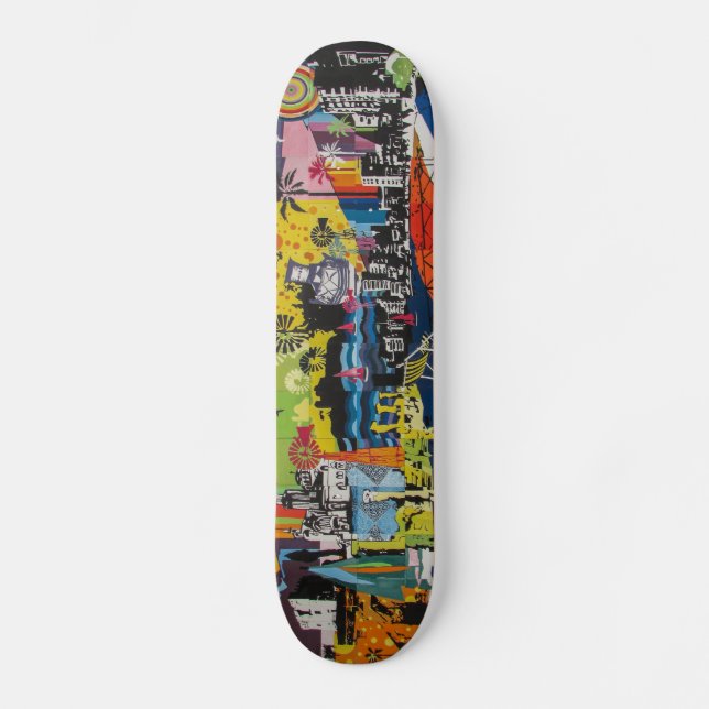 Colorful Street Art Graffiti Skateboard (Vorderseite)