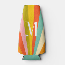 Colorful stripes retro monogram  flaschenkühler