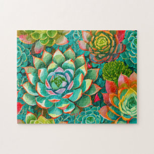 Colorful Succulent 2 Photo Puzzles Internet Jigsaw