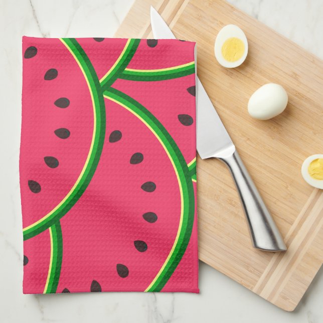 Colorful Summer Fun Watermelon Pattern Geschirrtuch (Viertel Falte)