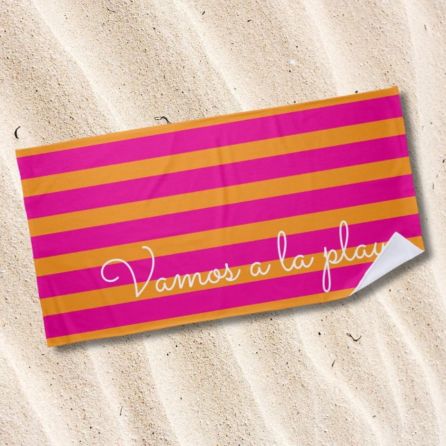 Colorful Summer Pink Orange Text  Strandtuch (Von Creator hochgeladen)