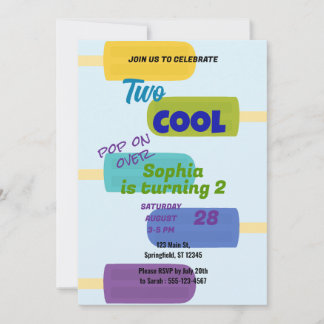 Colorful Summer Popsicle Birthday Einladung