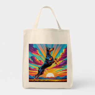 Colorful Sunset Doberman Tragetasche