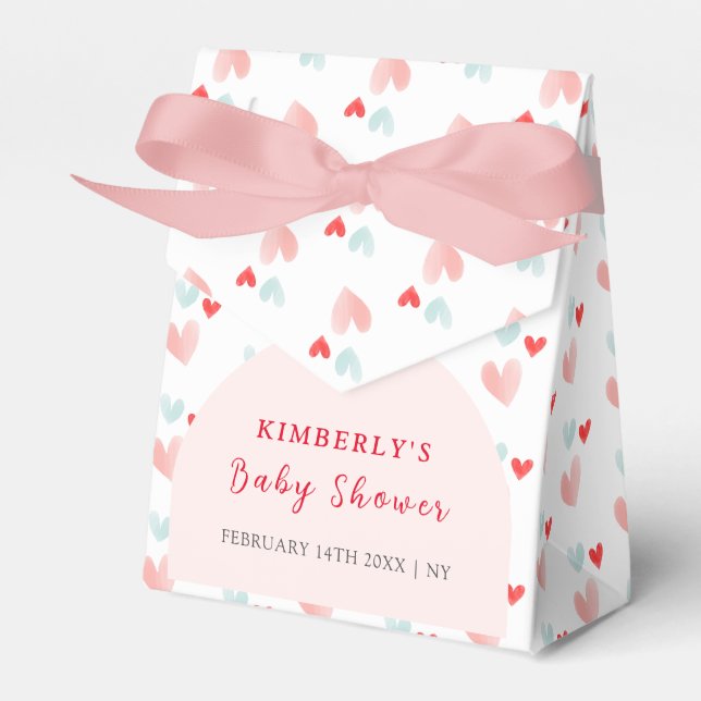 Colorful Sweetheart Arch Valentines Baby Dusche Geschenkschachtel (Vorderseite)