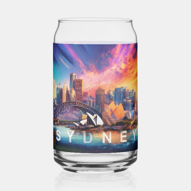 Colorful Sydney Skyline Dosenglas (Rückseite)