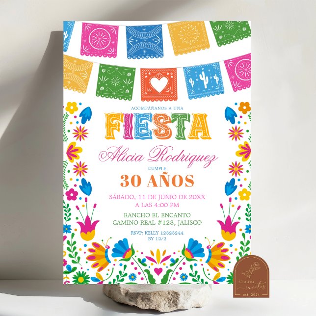 Colorful Talavera Mexican Fiesta Birthday Einladung (Von Creator hochgeladen)