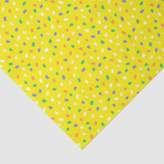 Colorful Terrazzo Confetti Pattern Bright Lemonade Seidenpapier (Ausschnitt)