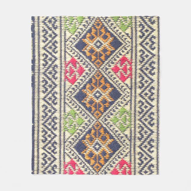 Colorful Thailand style rug surface close up vinta Fleecedecke (Vorderseite)