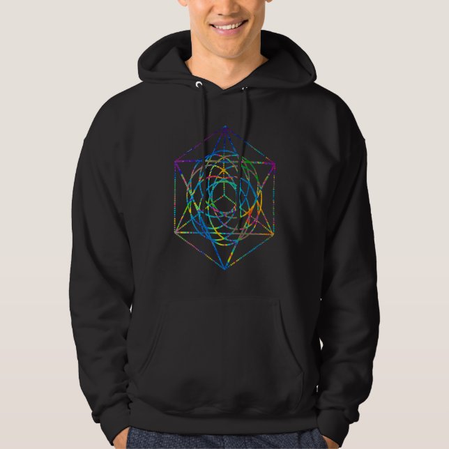 Colorful Tie Dye Mandala Sacred Geometry Occult Yo Hoodie (Vorderseite)