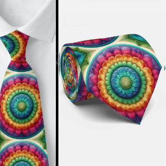 Colorful Tie | Rainbow Wheel Neck Tie Krawatte