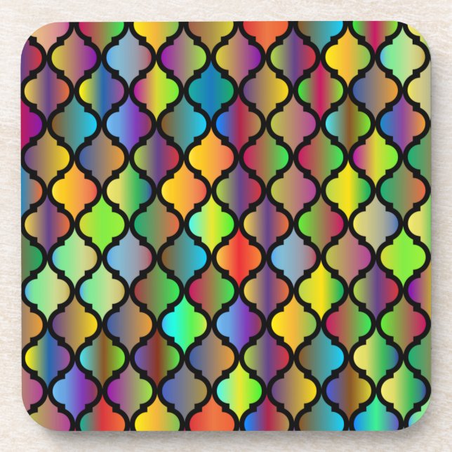 Colorful Tile Design Getränkeuntersetzer (Vorderseite)