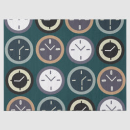Colorful Time Clock Pattern Watchmaker Birthday Seidenpapier