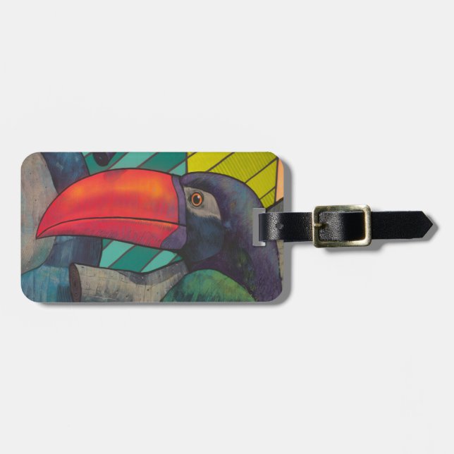 Colorful Toucan Graffiti Gepäckanhänger (Vorderseite horizontal)