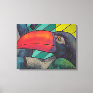 Colorful Toucan Graffiti Leinwanddruck
