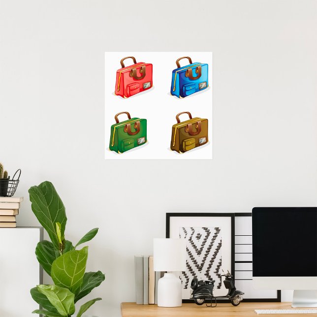 Colorful Travel Briefcase Collection Poster (Von Creator hochgeladen)