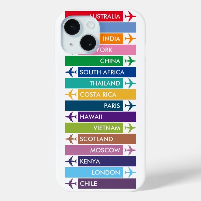 Colorful Travel Bucket Case-Mate iPhone Hülle (Rückseite)