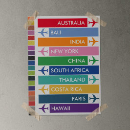 Colorful Travel Bucket Poster