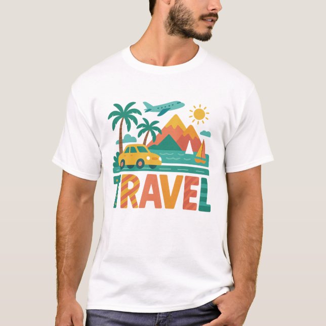 Colorful Travel Vacation Adventure T-Shirt (Vorderseite)