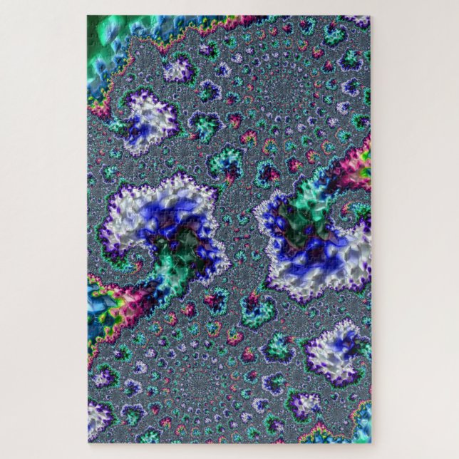 Colorful Trippy Groovy Spiral Abstraktes Fraktal J (Vertikal)