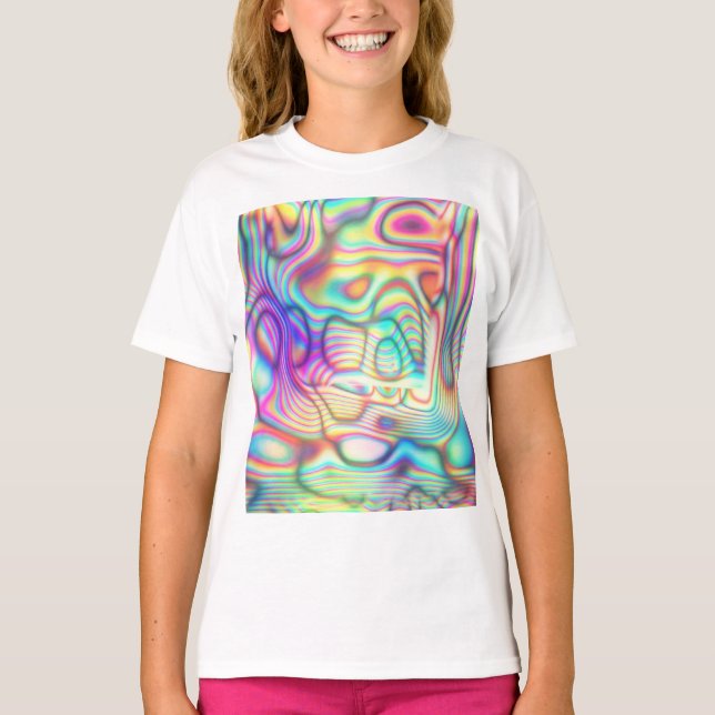 Colorful Trippy Holo Holographic T-Shirt (Vorderseite)