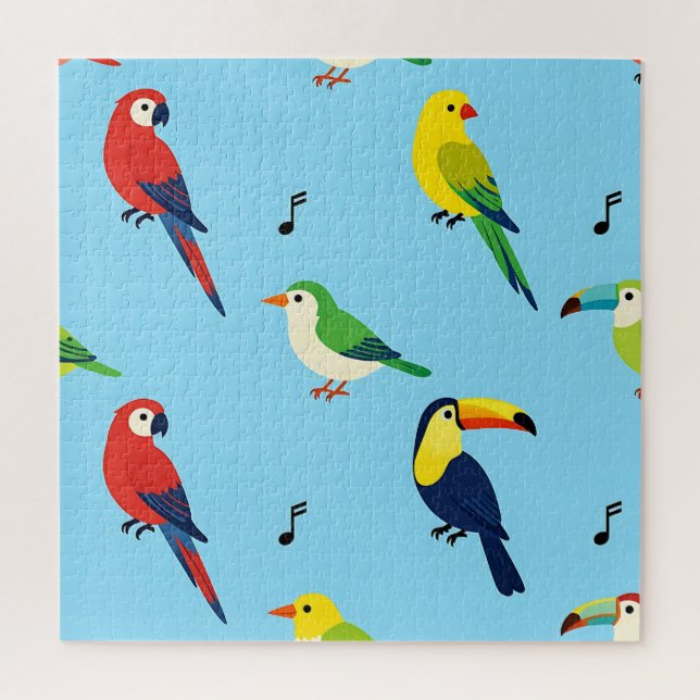 Colorful Tropical Birds Pattern (Vertikal)
