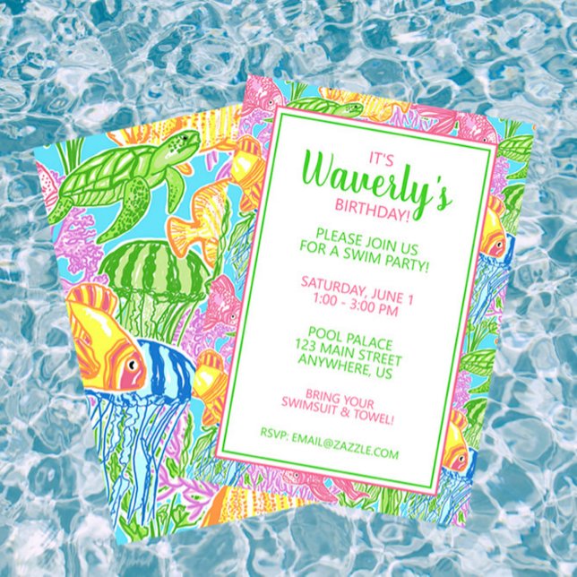 Colorful Tropical Fish Party Invitations (Créateur téléchargé)