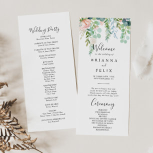 Colorful Tropical Floral Wedding Programme