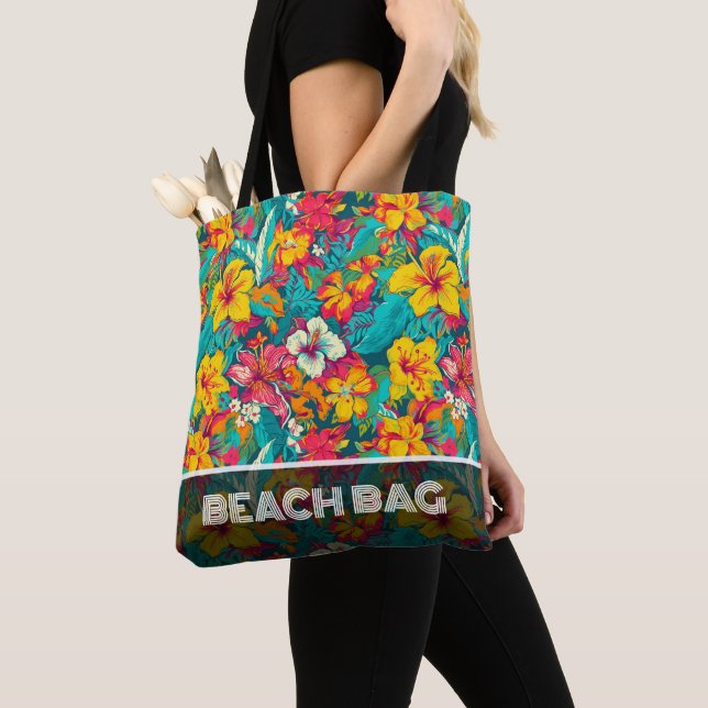Colorful Tropical Flowers Pattern Tasche (Von Nahem)
