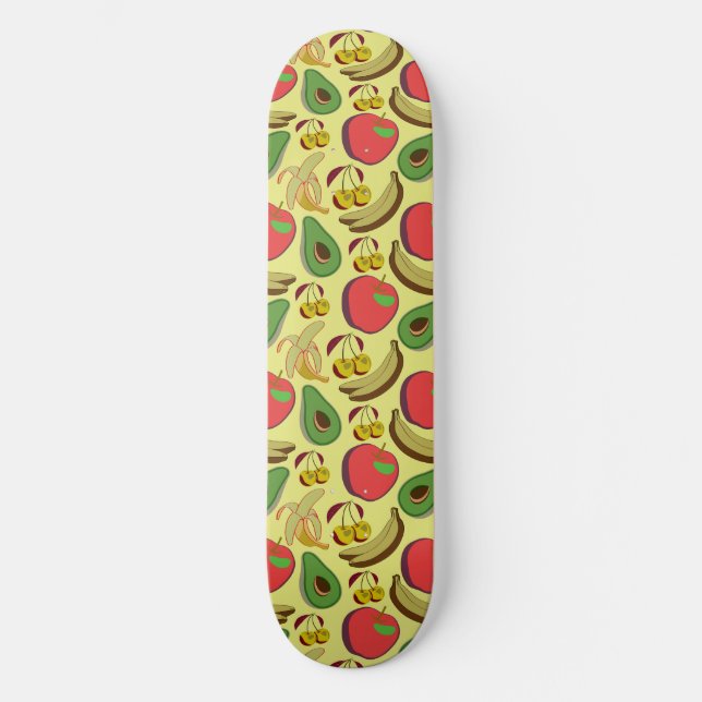 Colorful tropical fruit seamless pattern skateboard (Vorderseite)
