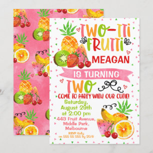 Colorful Two-tti Frutti 2. Geburtstag Einladung